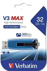 USB-Stick „V3 MAX“, blau-schwarz, 32GB, USB 3.0, 175/80MB/sec, VERBATIM